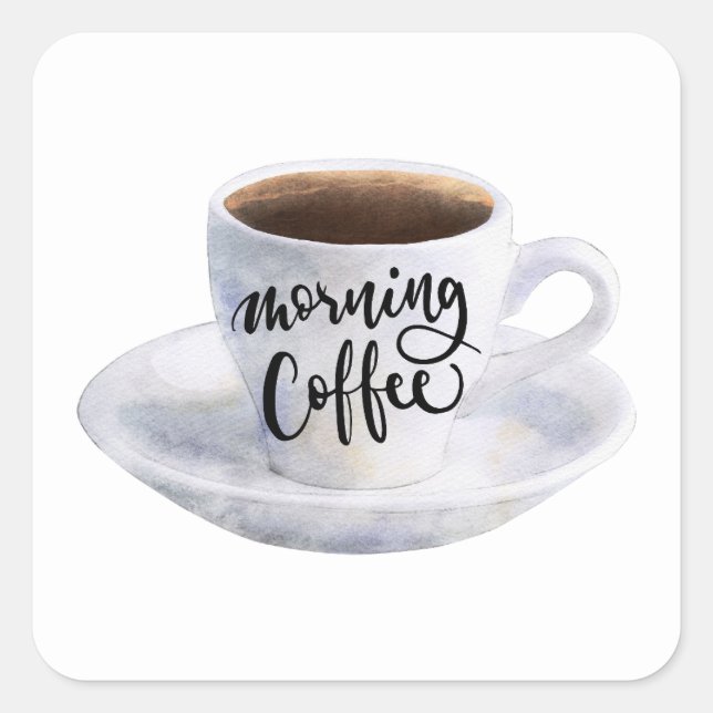 Kaffee Quadratischer Aufkleber (Vorderseite)