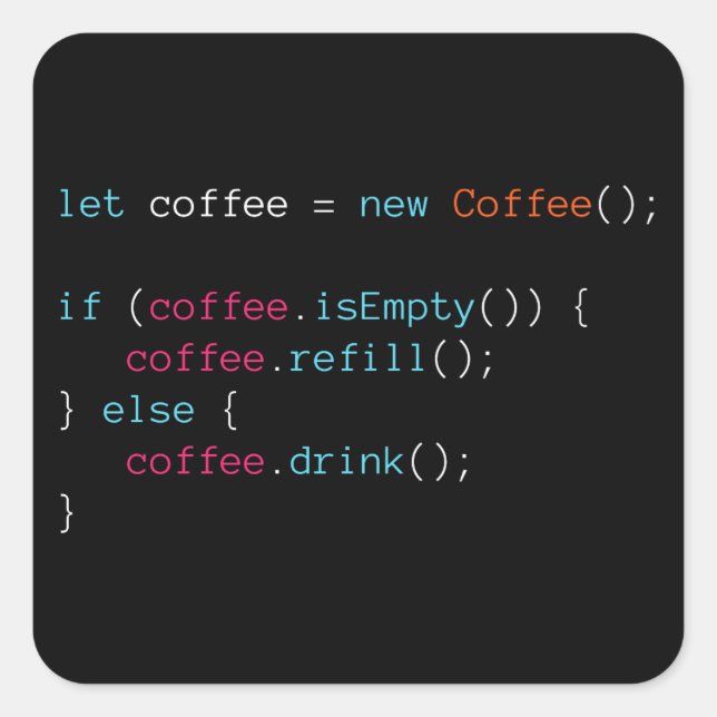 Kaffee Quadratischer Aufkleber (Vorderseite)