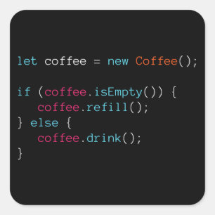 Kaffee Quadratischer Aufkleber