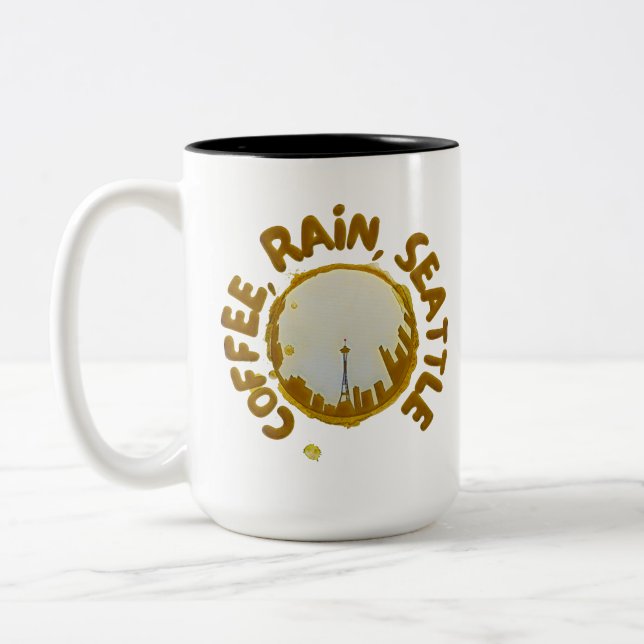 Kaffee Rain Seattle Zweifarbige Tasse (Links)