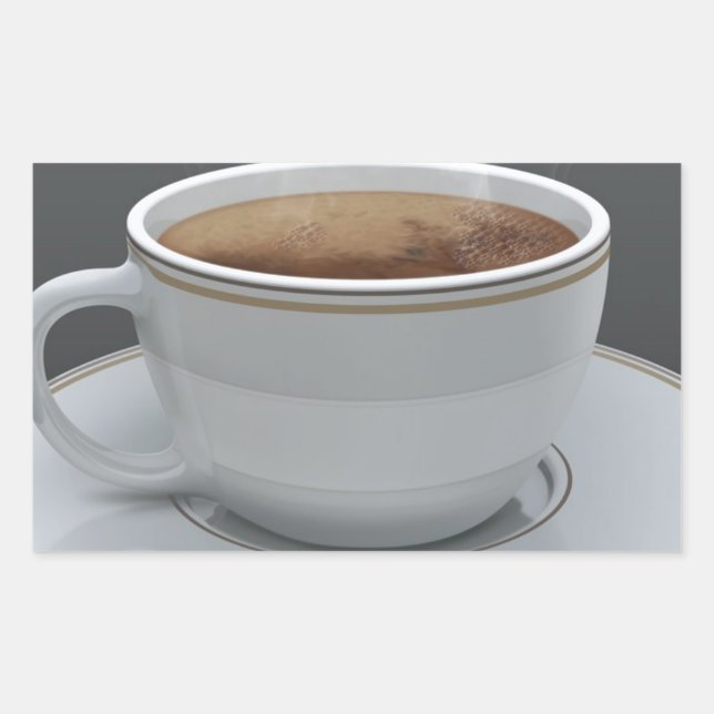 Kaffee Rechteckiger Aufkleber (Vorderseite)