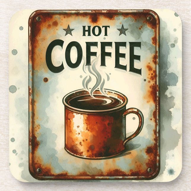 Kaffee Retro Tin Sign Getränkeuntersetzer (Vorderseite)
