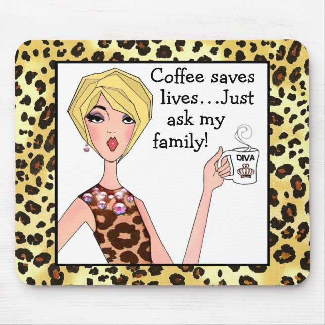 Kaffee rette Leben - frag einfach meiner Familie!" Mousepad (Vorne)