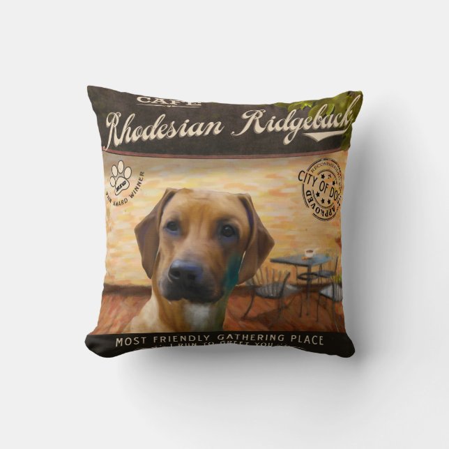 Kaffee Rhodesian Ridgeback Kissen (Vorderseite)
