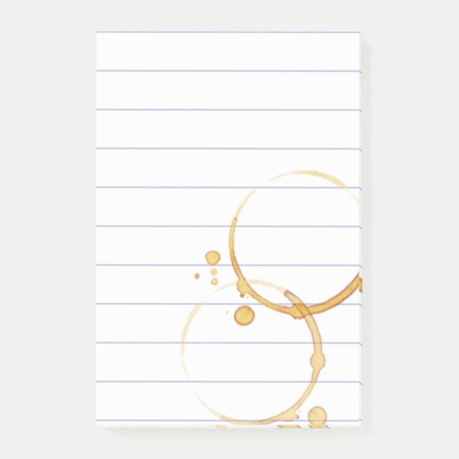 Kaffee Ring Stain Lined Coffein Joke Post-it Klebezettel (Vorderseite)