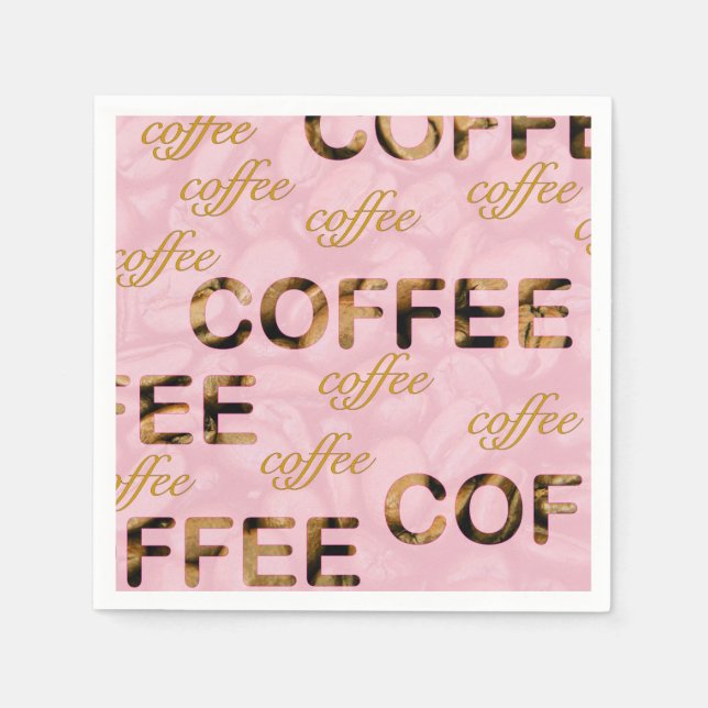 Kaffee Rosa Gold Serviette (Vorderseite)