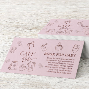 Kaffee Rosa Schleife Cafe Bebe Buch Für Baby Party Begleitkarte