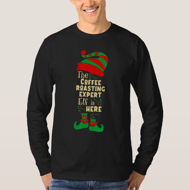 Kaffee Rösten Experte Elf Weihnachts Matching Fami T-Shirt (Vorderseite)