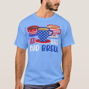 Kaffee rot weiß und braun 4. Juli Patriotische Wo T-Shirt