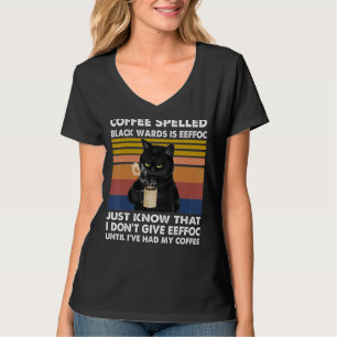 Kaffee rückwärts geschrieben ist Eeffoc Cat Sprich T-Shirt