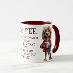 Kaffee rückwärts geschrieben ist Eeffoc - Hund Tasse
