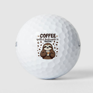 Kaffee rückwärts geschrieben ist eeffoC Koffein-Fa Golfball