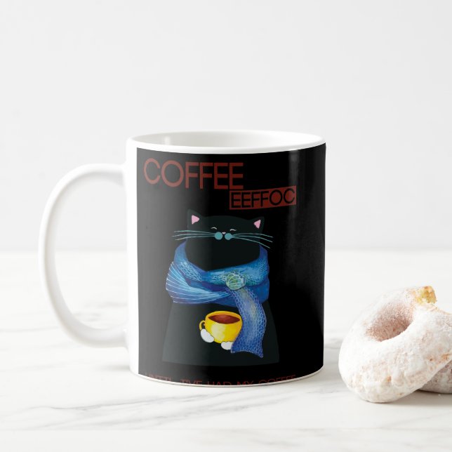 Kaffee rückwärts geschrieben ist Eeffoc nur wissen Kaffeetasse (Mit Donut)