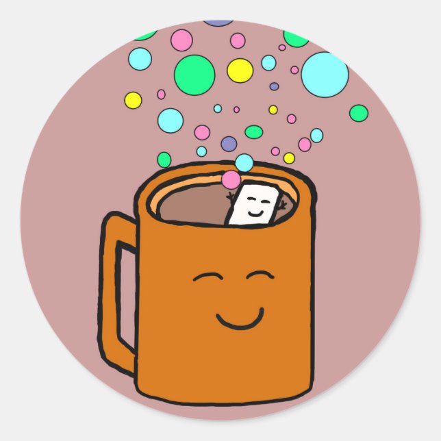 Kaffee Runder Aufkleber (Vorderseite)