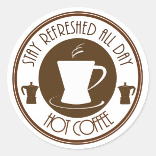 Kaffee Runder Aufkleber