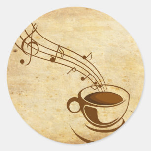 kaffee runder aufkleber