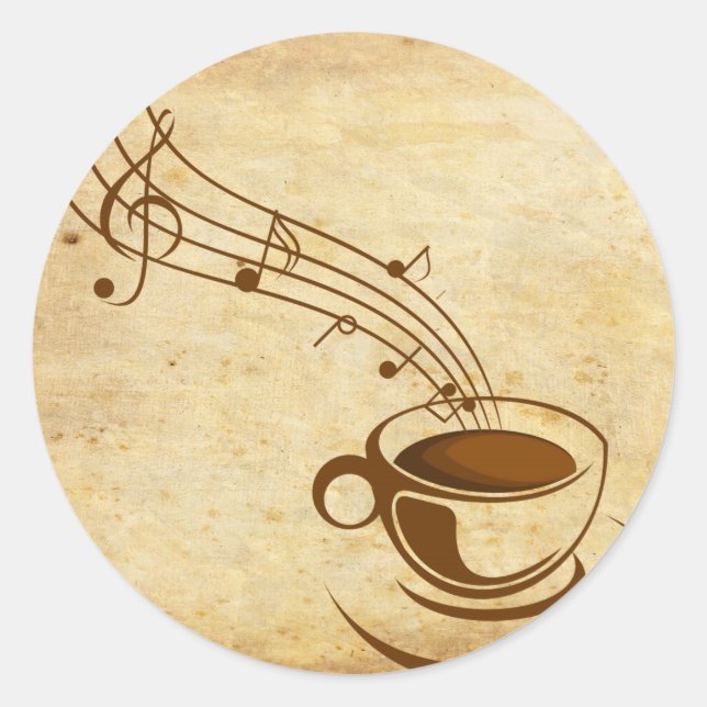 kaffee runder aufkleber (Vorderseite)