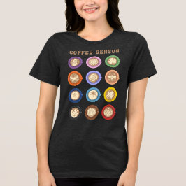 Kaffee-Saison, monatliche Latte-Art Tri-Blend Shirt