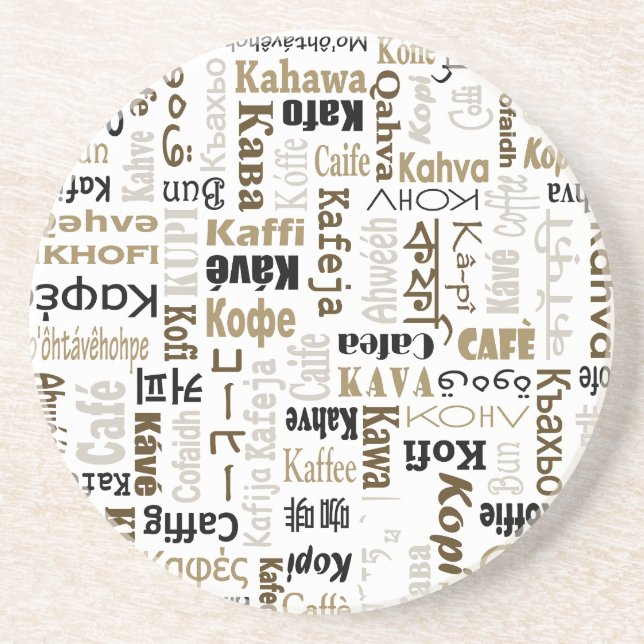 Kaffee Sandstein Untersetzer (Vorne)