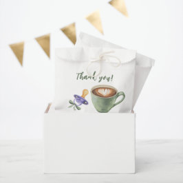 Kaffee-Saugling mit Schleife Baby Shower Danke Geschenktütchen