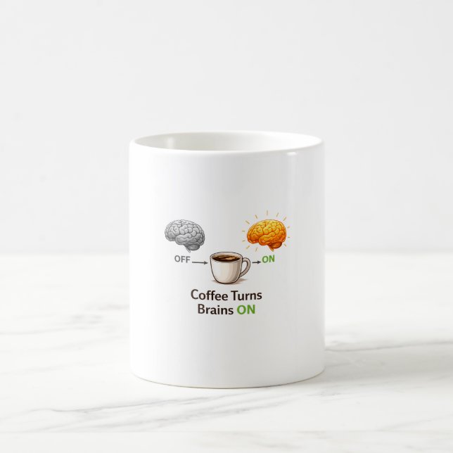 Kaffee Schaltet Gehirne Ein Tasse – Lustiger Kaffe (Mittel)