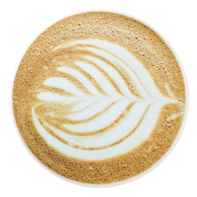 Kaffee-Schaum-Blatt Keramikknauf (Vorderseite)