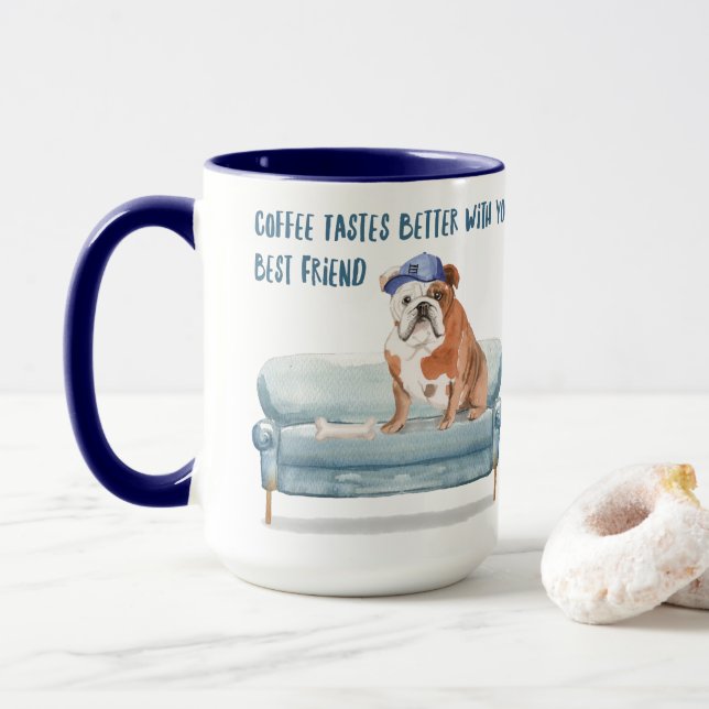 Kaffee schmeckt besser. English Bulldog Edition Tasse (Mit Donut)