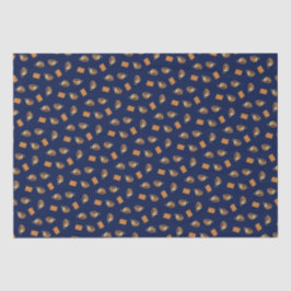 Kaffee & Schokolade Biscuits Muster Navy Blue Food Seidenpapier