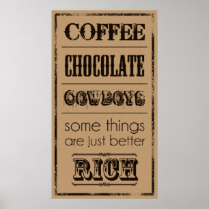Kaffee, Schokolade, Cowboys… Poster
