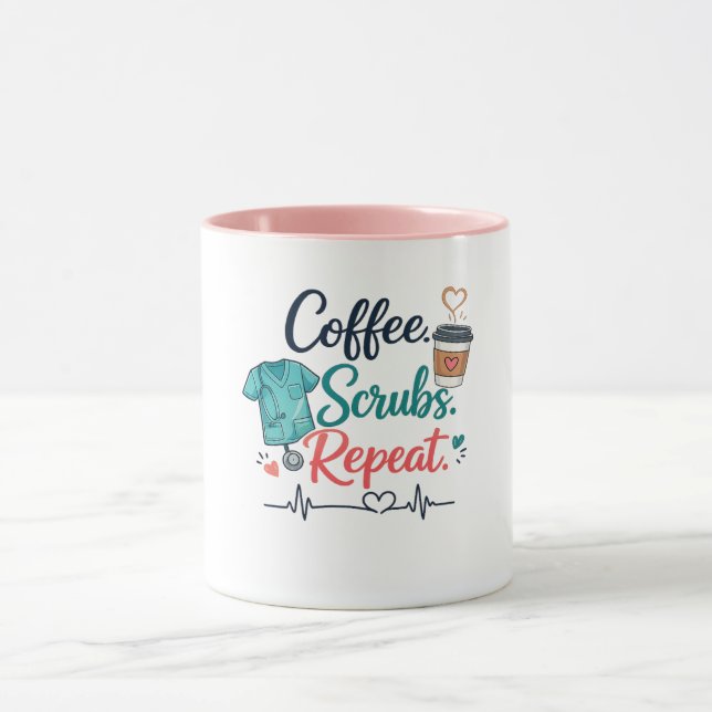 Kaffee. Schrubben. Wiederholen. Tasse (Zentrum)