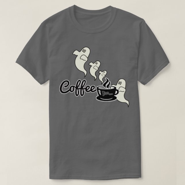 Kaffee Schwarz-Weiß-Gespenst T-Shirt (Design vorne)