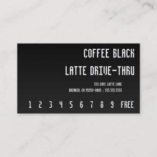 Kaffee schwarze Re-Text Lochkarte Treuekarte