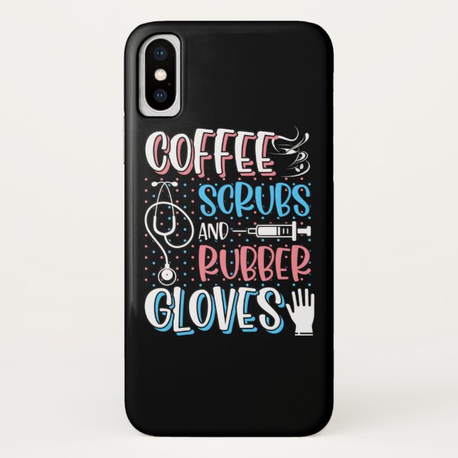 KAFFEE SCRUBS RUBBER GLOVES RN Registered Nurve Case-Mate iPhone Hülle (Rückseite)
