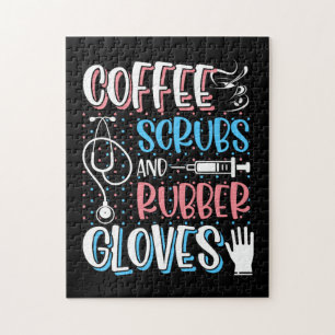 KAFFEE SCRUBS RUBBER GLOVES RN Registered Nurve Puzzle
