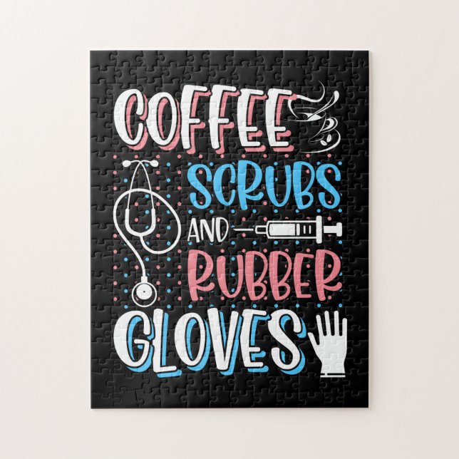 KAFFEE SCRUBS RUBBER GLOVES RN Registered Nurve Puzzle (Vertikal)