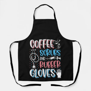 KAFFEE SCRUBS RUBBER GLOVES RN Registered Nurve Schürze