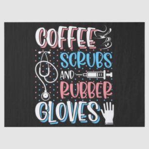 KAFFEE SCRUBS RUBBER GLOVES RN Registered Nurve Seidenpapier
