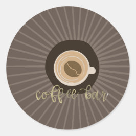 Kaffee-Shop-Bar Runder Aufkleber