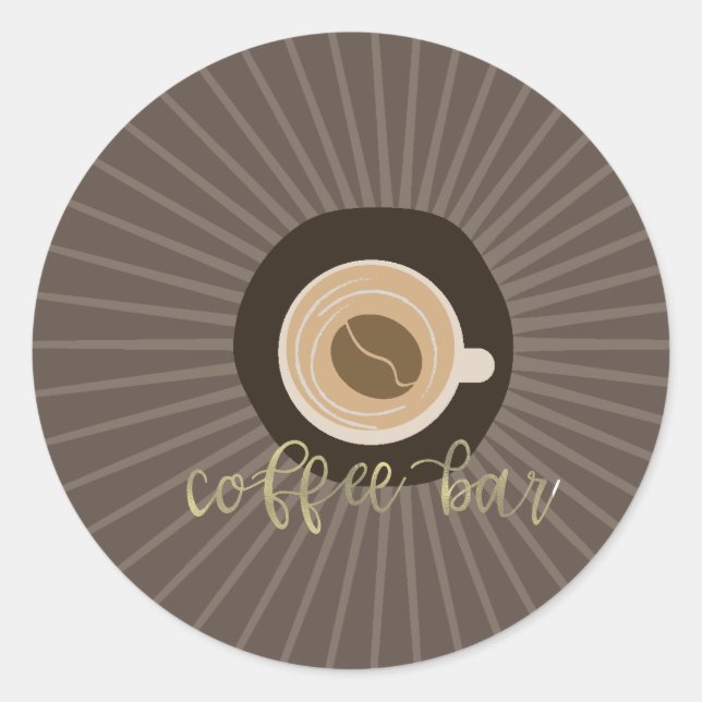 Kaffee-Shop-Bar Runder Aufkleber (Vorderseite)