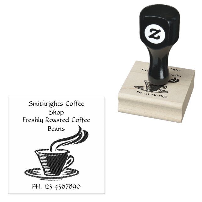 Kaffee-Shop-Cup 2x2 Gummistempel (Stempel)