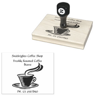 Kaffee-Shop-Cup 4x5 Gummistempel