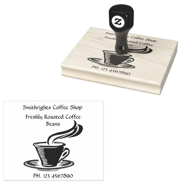 Kaffee-Shop-Cup 4x5 Gummistempel (Stempel)