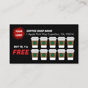 Kaffee-Shop kaufen 10 erhalten 1 CUSTOM Treuekarte