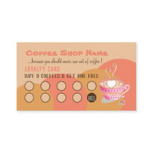 Kaffee-Shop Pfirsichkarten