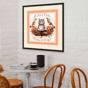 Kaffee-Shop-Plakatkästen Bücher & Kaffee Poster