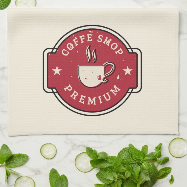 Kaffee-Shop | Premium-Kaffee Geschirrtuch (Gefaltet)