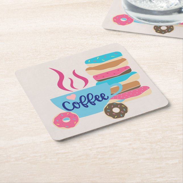 Kaffee-Shop Rechteckiger Pappuntersetzer (angewinkelt)