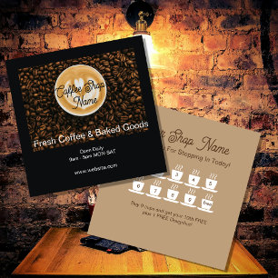 Kaffee Shop Treuekarte Cafe Belohnungen Stempelk Quadratische Visitenkarte