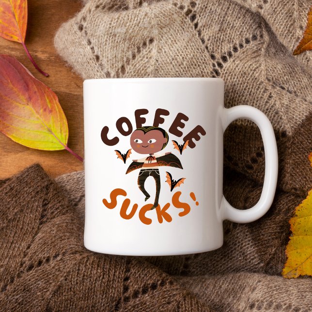 "Kaffee Sind zum Kotzen!" Funny Vampire Halloween  Kaffeetasse ("Coffee Sucks!" Funny Vampire Halloween Mug
)
