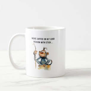 Kaffee-Spaß-Affe mit Kaffeetasse